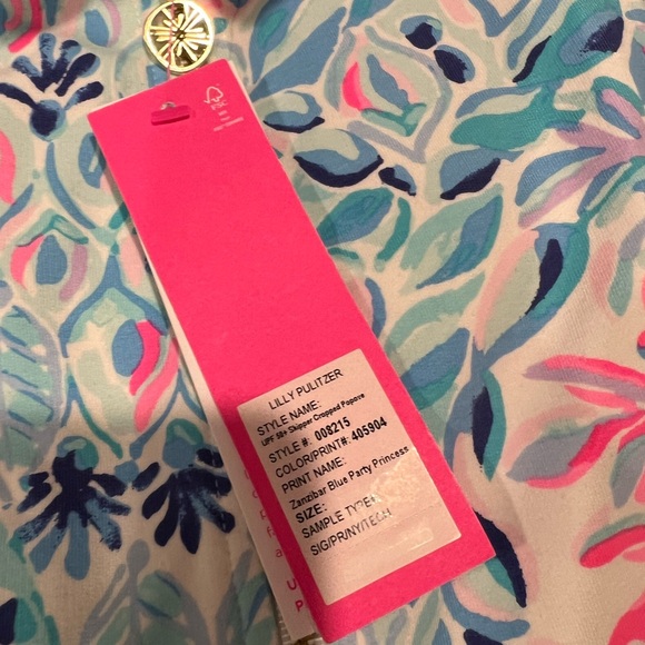 Lilly Pulitzer Skipper Cropped Popover In Zanzibar Blue Party Princess NEW🔥 - Picture 6 of 8